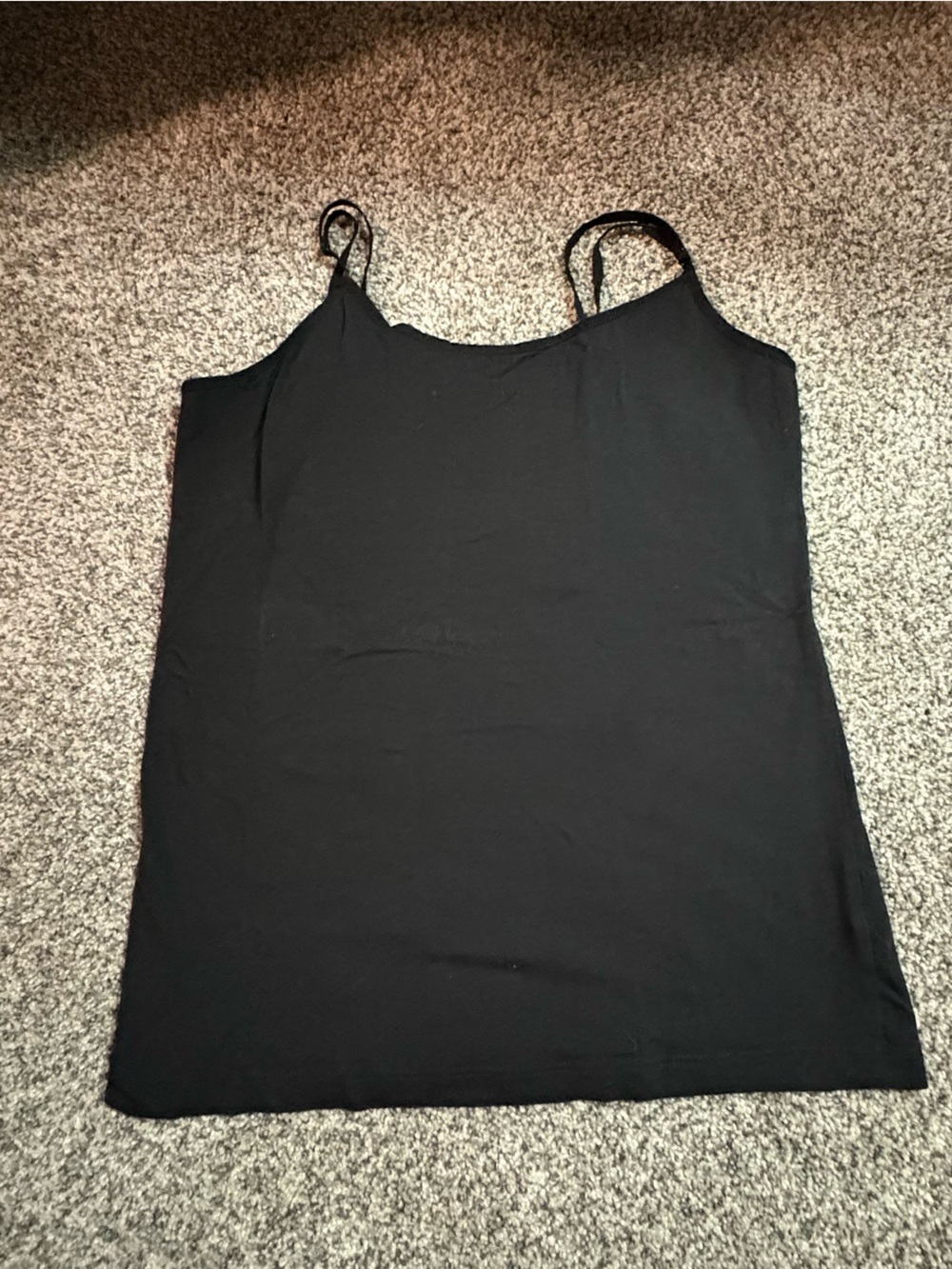 Time and Tru Black Tank Top with Spaghetti Straps
